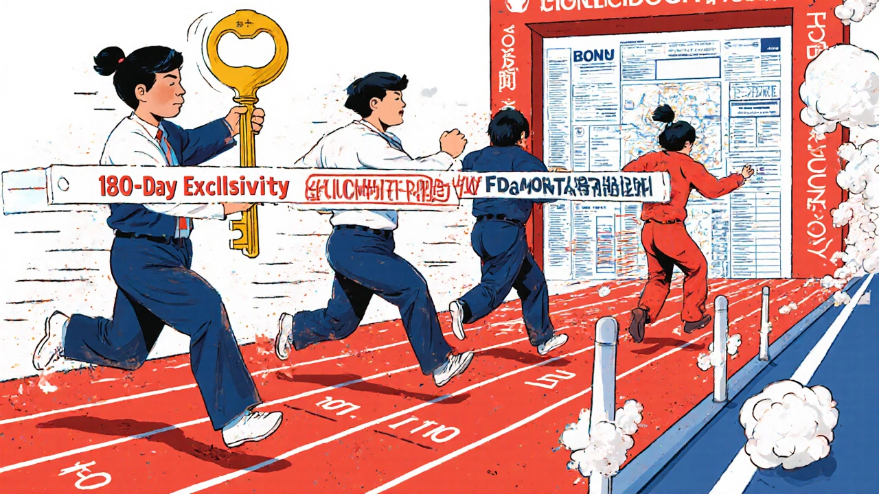 Generic drug companies racing on legal documents toward 180-day exclusivity finish line.