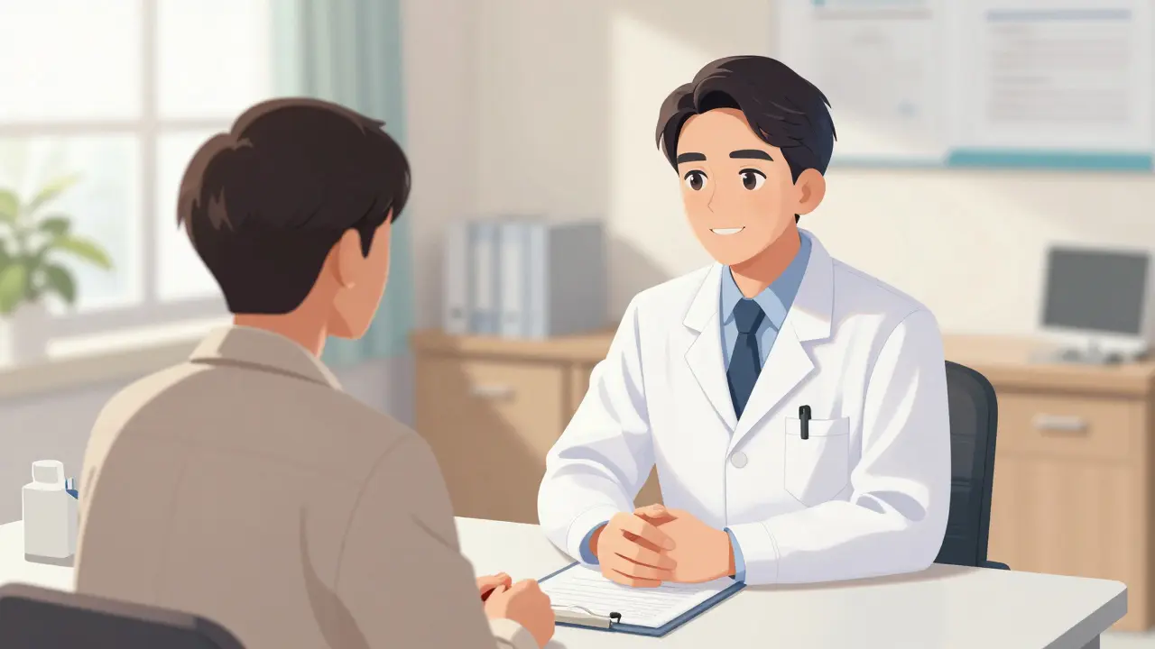 A patient having a professional consultation with a psychiatrist in a bright clinic in manhua style.