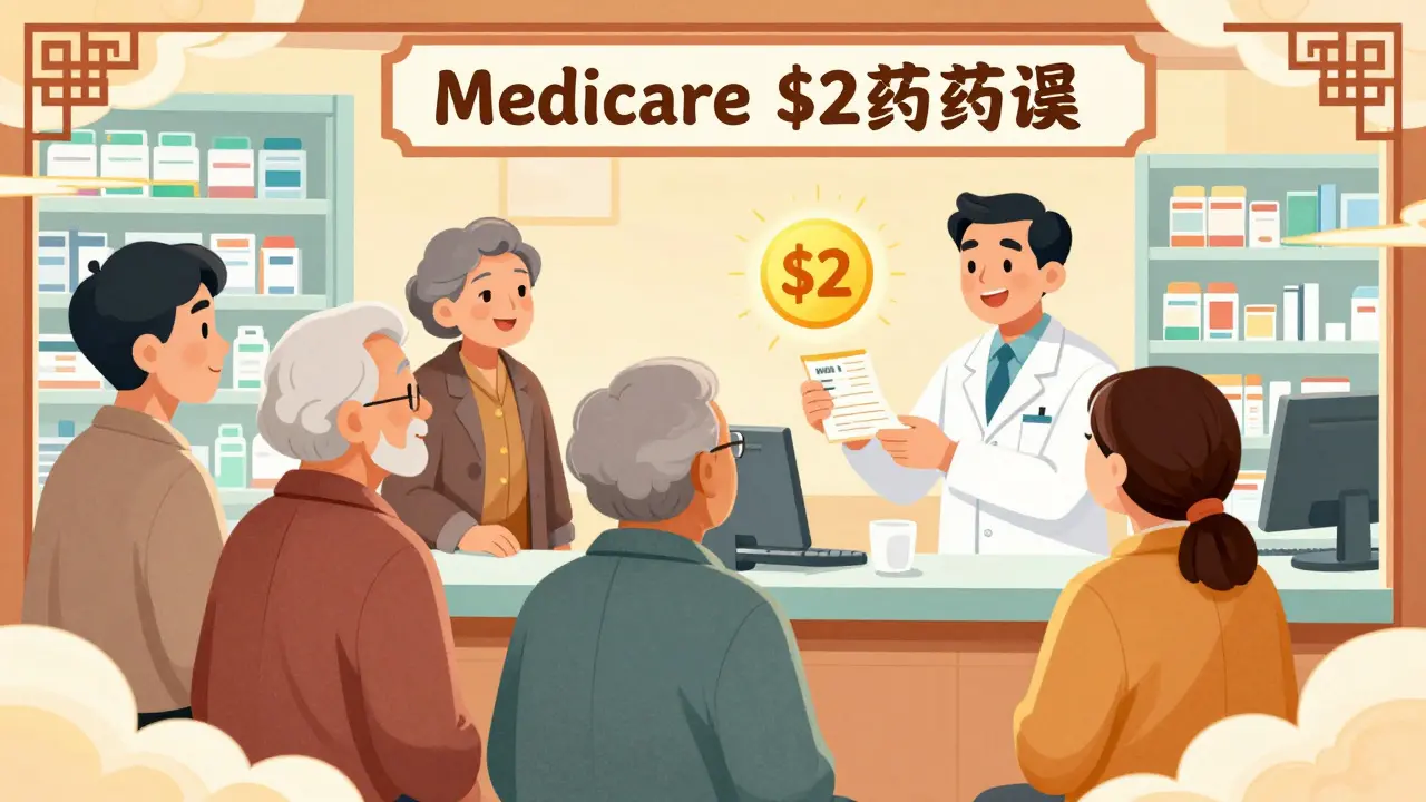 Elderly patients receiving prescriptions under the new  copay model.