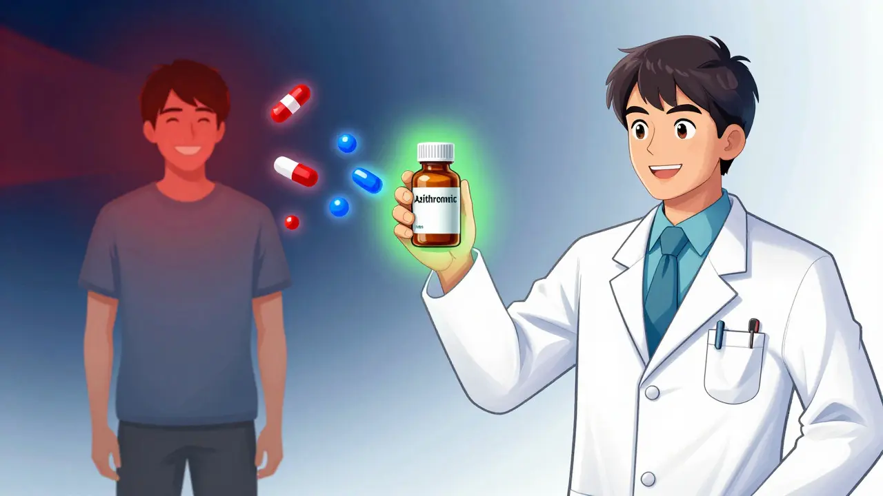 Doctor recommending safe azithromycin alternative