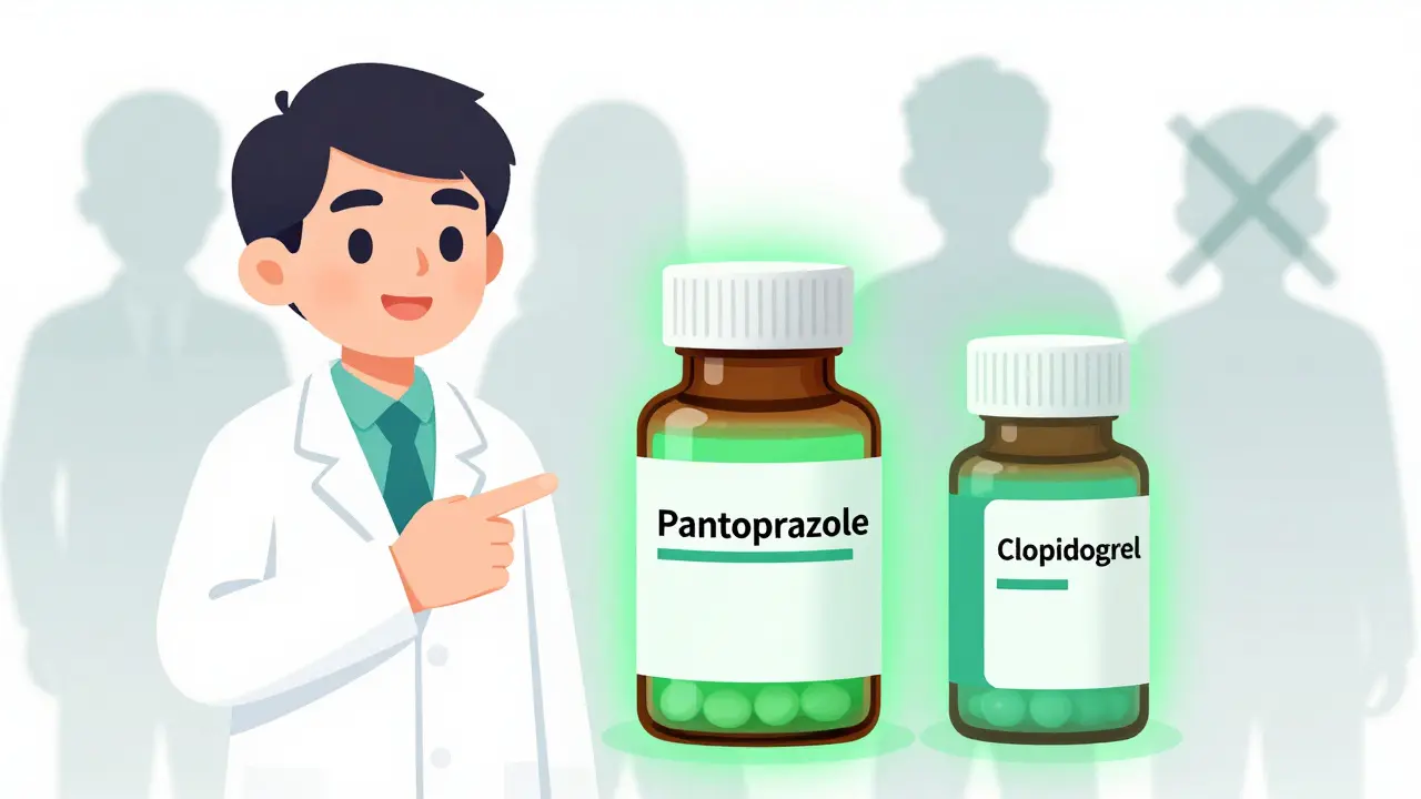 Manhua style doctor recommending Pantoprazole as safe alternative with Clopidogrel