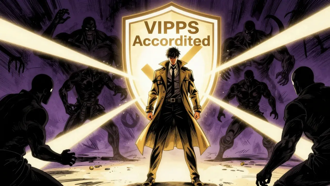 Illustration of safe verified online pharmacy shield blocking fakes